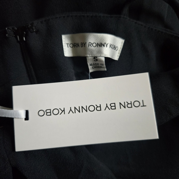 New Torn By Ronny Kobo Anna Crepe Black Dress Spring 2025 Size Small NWT - Picture 8 of 10